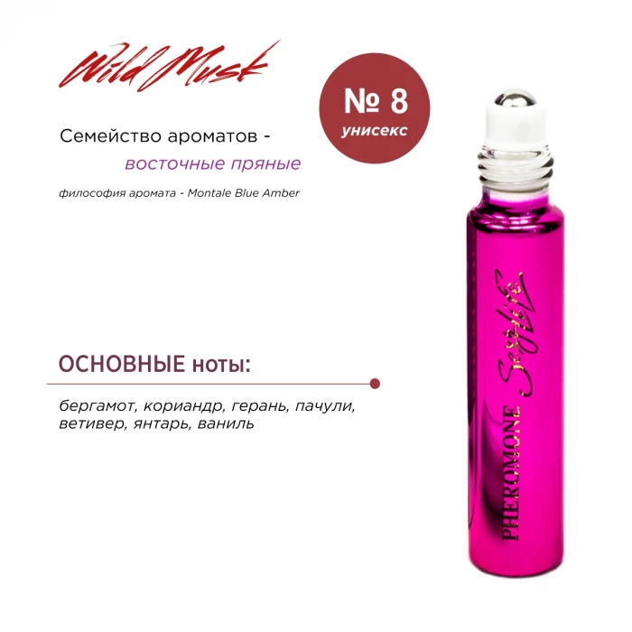 Духи с феромонами Sexy Life Wild Musk № 8 аромат Montale Blue Amber