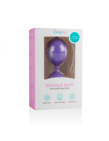 Шарики Кегеля вагинальные фиолетовые с белыми вставками Wiggle Duo Kegel Ball EasyToys Шарики Кегеля вагинальные фиолетовые с белыми вставками Wiggle Duo Kegel Ball EasyToys