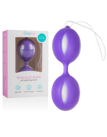 Шарики Кегеля вагинальные фиолетовые с белыми вставками Wiggle Duo Kegel Ball EasyToys Шарики Кегеля вагинальные фиолетовые с белыми вставками Wiggle Duo Kegel Ball EasyToys