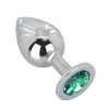 Анальная пробка из стали с зеленым кристаллом GREEN LIME Erotic Fantasy EF-HM-017