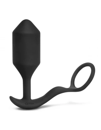 Анальная пробка с кольцом для эрекции Vibrating Snug & Tug размер XL b-Vibe BV-033-BLK