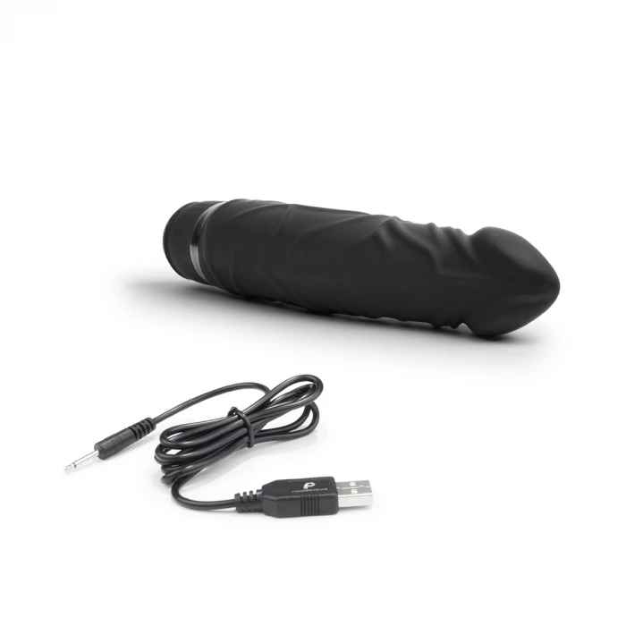 Вибратор массажер Girthy Realistic Vibrator черный PowerCocks PC-003-BLK