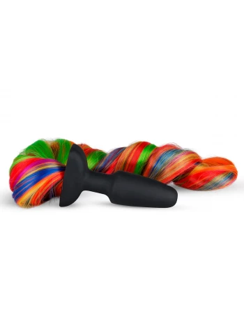Анальная пробка с радужным хвостом EasyToys ET772RNB