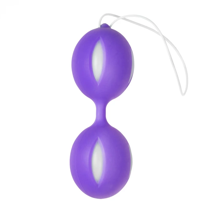 Шарики Кегеля вагинальные фиолетовые с белыми вставками Wiggle Duo Kegel Ball EasyToys