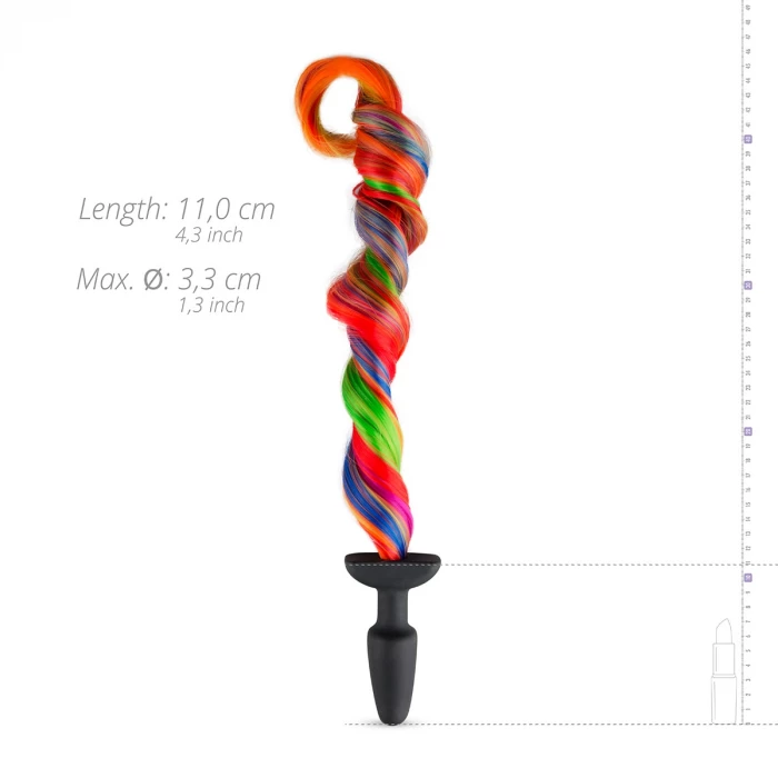 Анальная пробка с радужным хвостом EasyToys ET772RNB