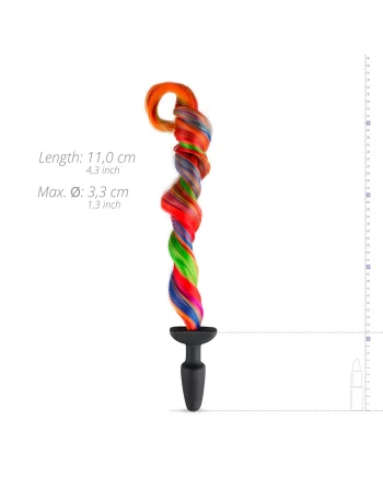 Анальная пробка с радужным хвостом EasyToys ET772RNB