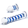 Фаллоимитатор стеклянный 2 шт Swirly Dildo & Buttplug Set GLAS-SET-04