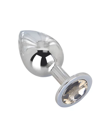 Анальная пробка из стали с серебряным кристаллом Erotic Fantasy EF-HM-019