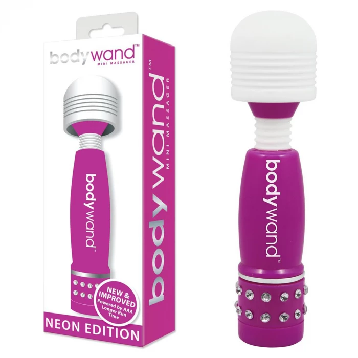 Вибратор мини-ванд с кристаллами Neon Edition BodyWand BW118