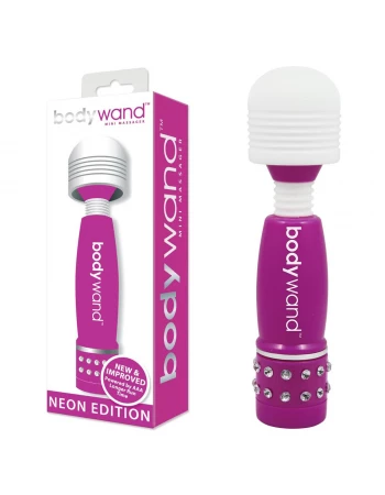 Вибратор мини-ванд с кристаллами Neon Edition BodyWand BW118