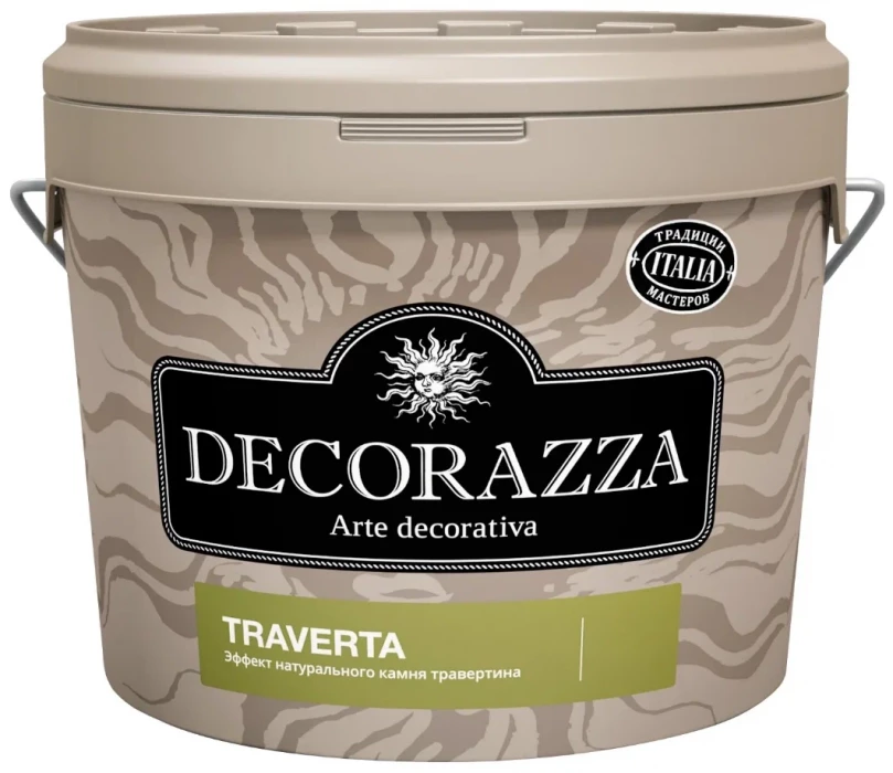 Декоративная штукатурка Decorazza Travertino naturale (Травертино Натурале) белый цвет 15 кг