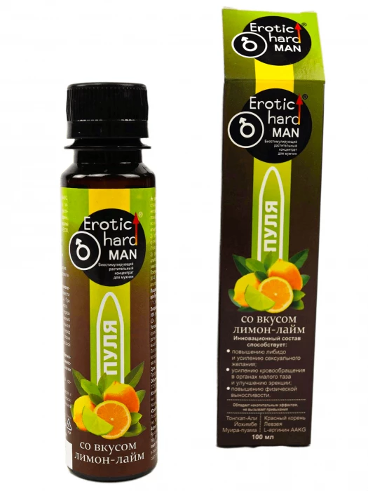 Биостимулирующий концентрат для мужчин Erotichard «Пуля» лимон-лайм