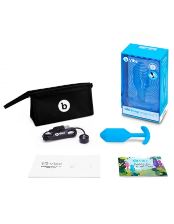 Анальная пробка для ношения с вибрацией Vibrating Snug Plug 3 B-Vibe BV-035-BLU