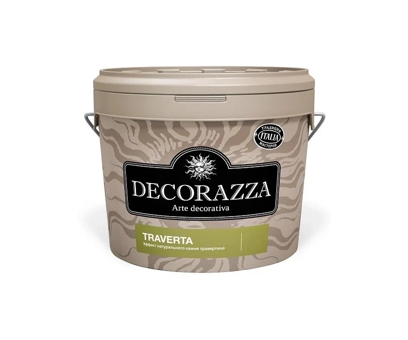 Декоративная штукатурка Decorazza Traverta (Траверта) с эффектом натурального камня белая 15 кг