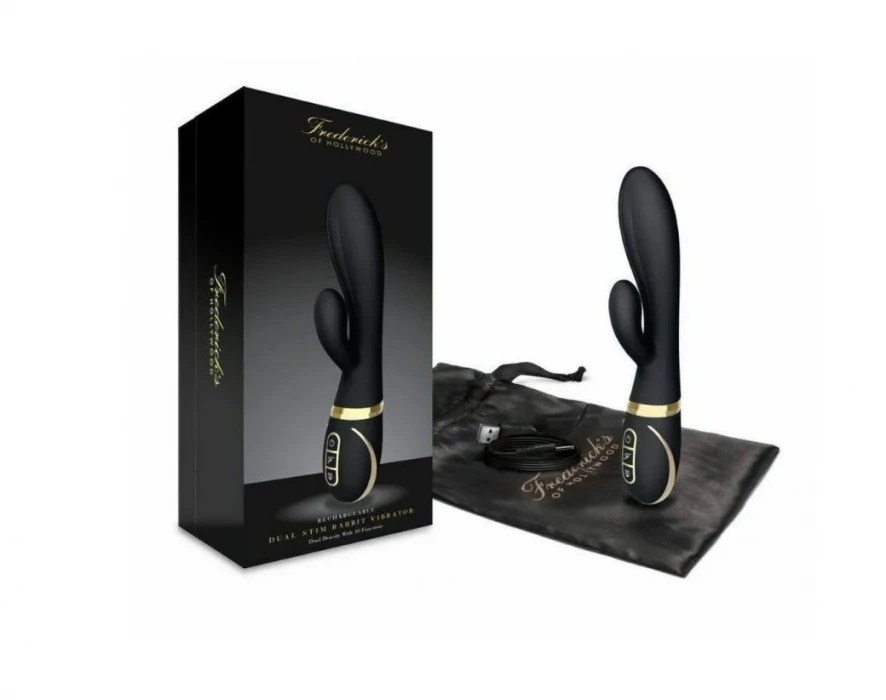 Вибратор-кролик с 10 функциями Fredericks Of Hollywood FOH-012BLK