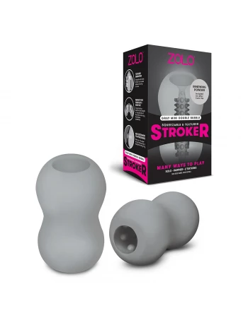 Двусторонний мастурбатор MINI DOUBLE BUBBLE ZOLO-6025 серый