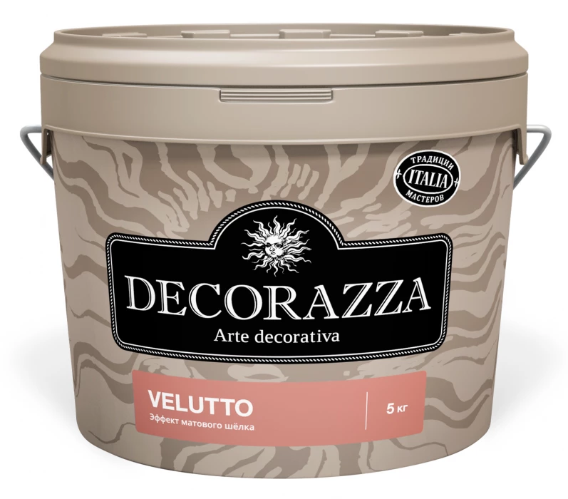 Декоративная краска матовый шелк Decorazza Velluto (Декораза Веллуто) VT 001 5 кг