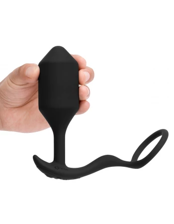 Анальная пробка с кольцом для эрекции Vibrating Snug & Tug размер XL b-Vibe BV-033-BLK Анальная пробка с кольцом для эрекции Vibrating Snug & Tug размер XL b-Vibe BV-033-BLK