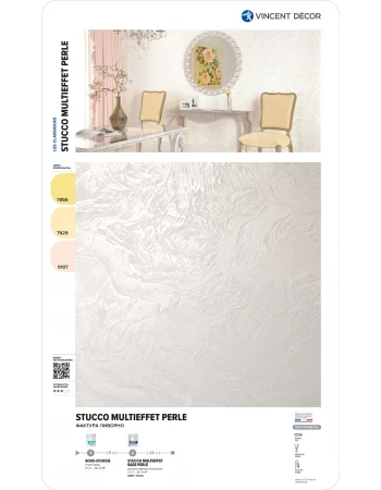 Декоративное покрытие Vincent Decor Decorum Stucco multieffet base Perle (Декорум Штукко мультиэффект База Перль) эффект натурального мрамора