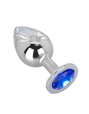 Анальная пробка из стали с синим кристаллом BLUE SPACE Erotic Fantasy EF-HM-011