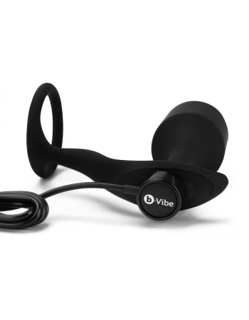 Анальная пробка с кольцом для эрекции Vibrating Snug & Tug размер XL b-Vibe BV-033-BLK Анальная пробка с кольцом для эрекции Vibrating Snug & Tug размер XL b-Vibe BV-033-BLK
