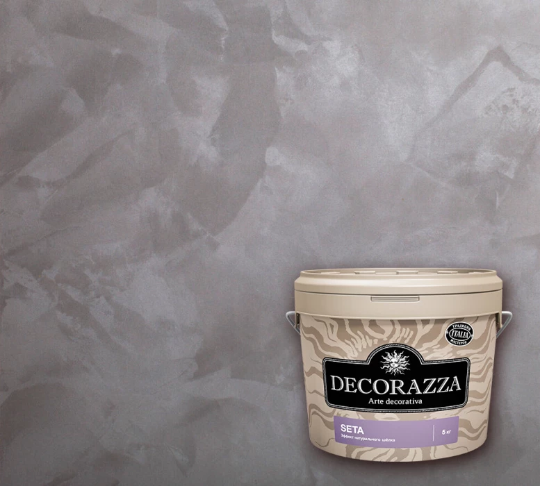 Декоративная краска натуральный шелк Decorazza Seta Argento (Декораза Сета) ST 001 5 кг