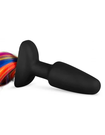 Анальная пробка с радужным хвостом EasyToys ET772RNB
