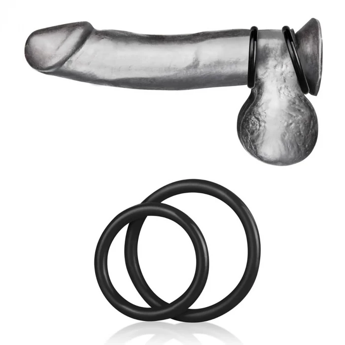 Кольца силиконовые 2 шт. диаметр 4 и 5 см SILICONE COCK RING SET BlueLine
