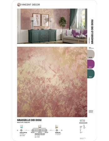 Декоративное покрытие Vincent Decor Grassello Dei Dogi (Грасселло Дей Доджи) эффект натурального мрамора Декоративное покрытие Vincent Decor Grassello Dei Dogi (Грасселло Дей Доджи) эффект натурального мрамора