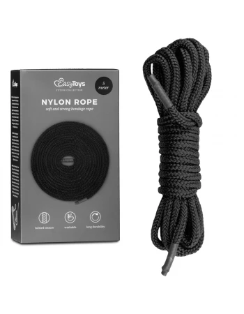 Нейлоновая чернаяя веревка Black Bondage Rope 5 м для связывания Нейлоновая чернаяя веревка Black Bondage Rope 5 м для связывания