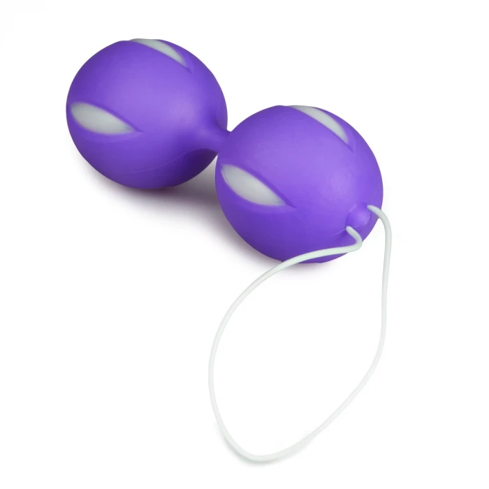Шарики Кегеля вагинальные фиолетовые с белыми вставками Wiggle Duo Kegel Ball EasyToys