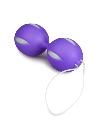 Шарики Кегеля вагинальные фиолетовые с белыми вставками Wiggle Duo Kegel Ball EasyToys Шарики Кегеля вагинальные фиолетовые с белыми вставками Wiggle Duo Kegel Ball EasyToys