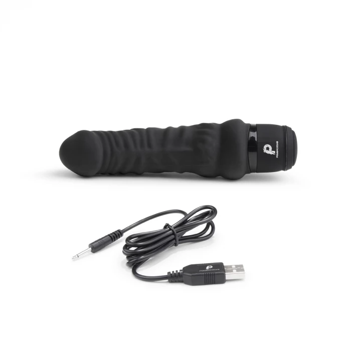 Вибратор массажер Realistic Vibrator черный PowerCocks PC-004-BLK