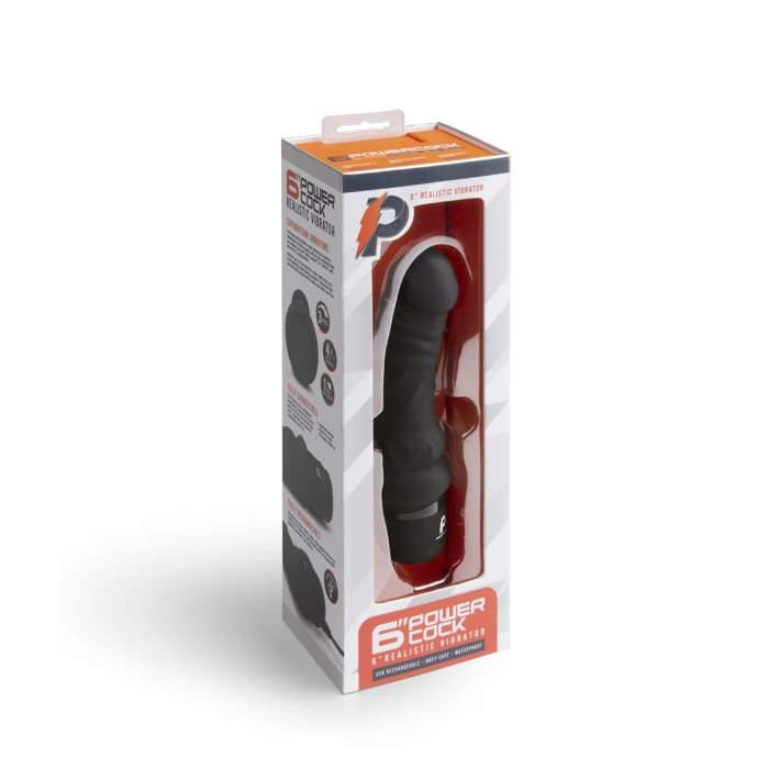 Вибратор массажер Realistic Vibrator черный PowerCocks PC-004-BLK