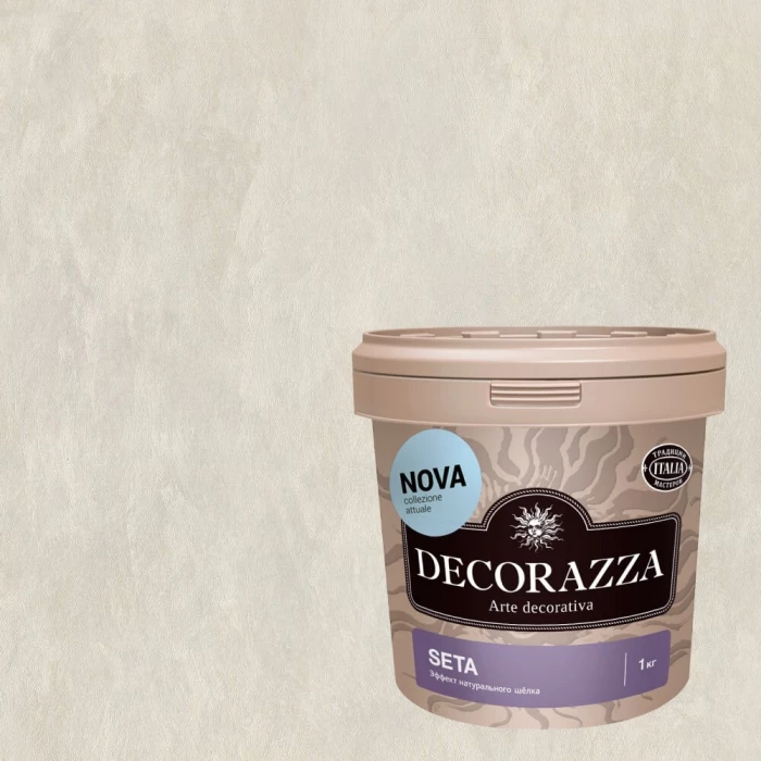 Декоративная краска натуральный шелк Decorazza Seta Argento (Декораза Сета) ST 001 1 кг