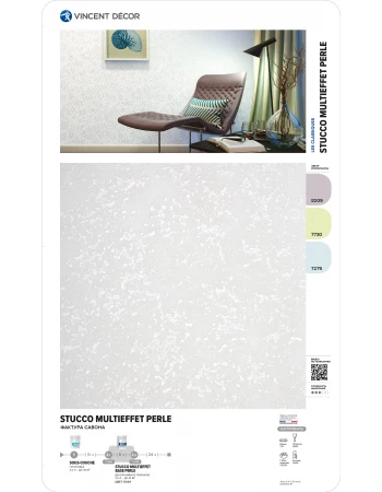 Декоративное покрытие Vincent Decor Decorum Stucco multieffet base Perle (Декорум Штукко мультиэффект База Перль) эффект натурального мрамора